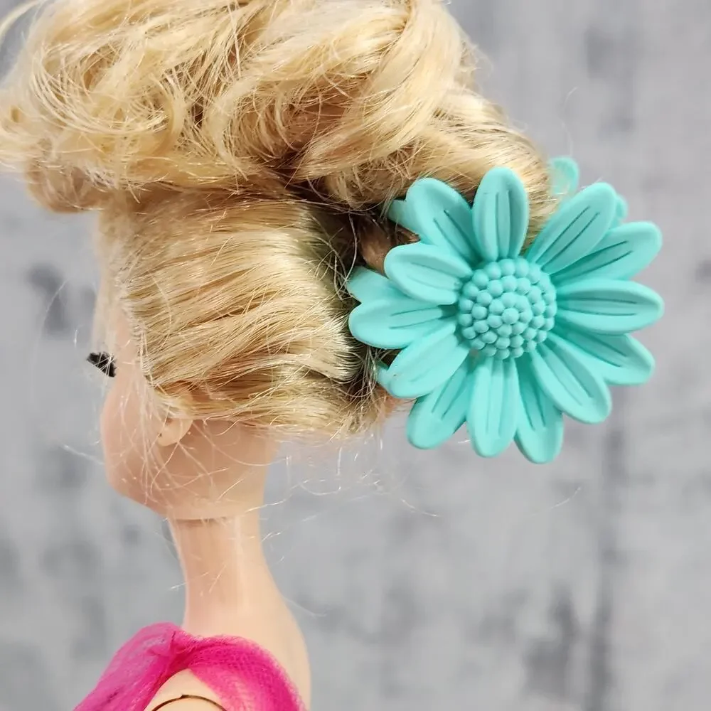 *NEW* 3 pc Daisy Flower Claw Clip Set - Hair Accessories pink/peach/sea blue